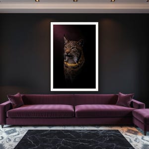 Lynx Wall Art art print framed in a luxury living room