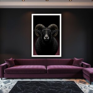 Ram Wall Art art print framed in a luxury living room