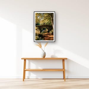 Bernese Mountain Dog Wall Art art print displayed above an entry console table