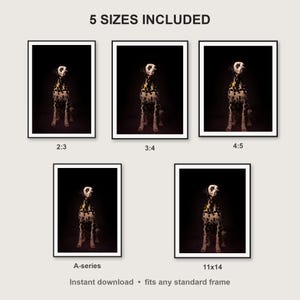 Dalmatian Wall Art II print size chart - 5 ratios included: 2:3, 3:4, 4:5, 11x14, ISO A