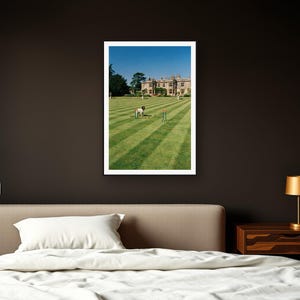 Springer Spaniel Wall Art art print framed in a dark luxury bedroom