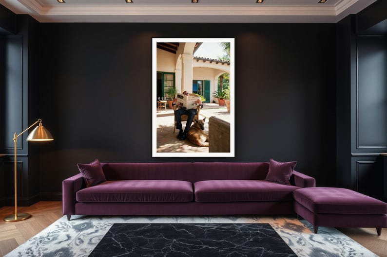Belgian Malinois Wall Art art print framed in a luxury living room
