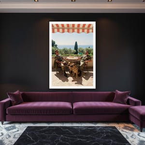 Military K9 Wall Art art print framed in a luxury living room
