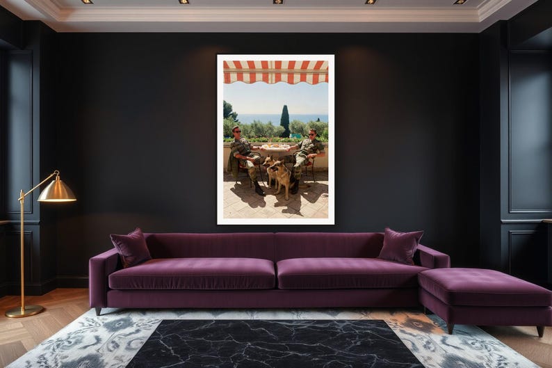 Military K9 Wall Art art print framed in a luxury living room