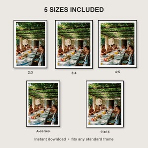 Athletes Long Lunch Wall Art print size chart - 5 ratios included: 2:3, 3:4, 4:5, 11x14, ISO A