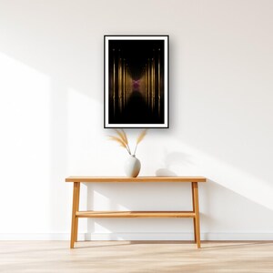 Dark Luxury Wall Art art print displayed above an entry console table