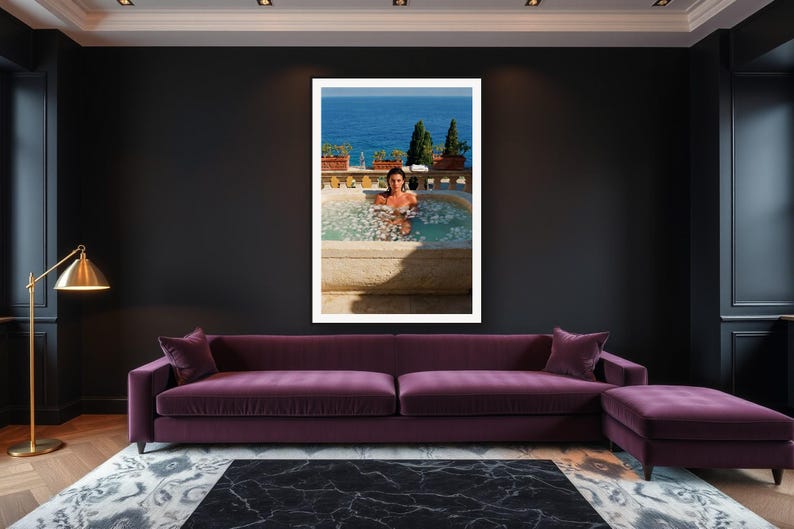 Ice Bath Wall Art art print framed in a luxury living room