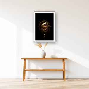 Celestial Wall Art art print displayed above an entry console table