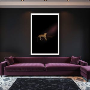 Leopard Wall Art II art print framed in a luxury living room