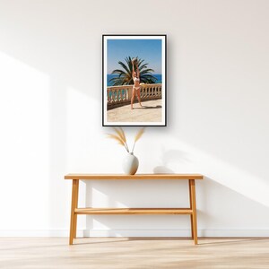 Medicine Ball Wall Art art print displayed above an entry console table