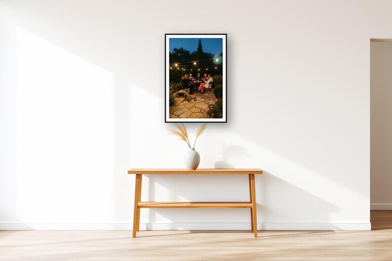 Military Dog Wall Art art print displayed above an entry console table