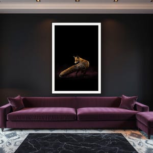 Fox Wall Art art print framed in a luxury living room