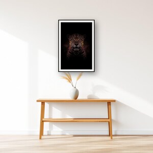 Jaguar Wall Art art print displayed above an entry console table
