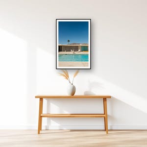 Standard Poodle Wall Art art print displayed above an entry console table