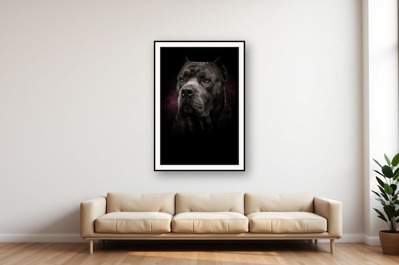 Cane Corso Portrait | Brass Light Dog Art (Digital Download) image 1