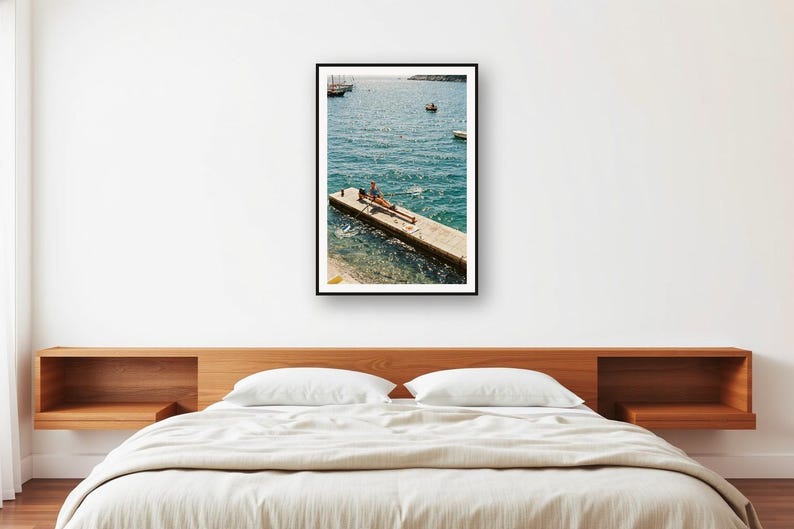 Vintage-Druck eines Ruderdocks | Ruderertraining in einer mediterranen Villa (Digitaler Download) Bild 2