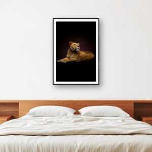 Decoración de pared con diseño de leona / Adorno de animales en latón dorado (descarga digital) imagen 2
