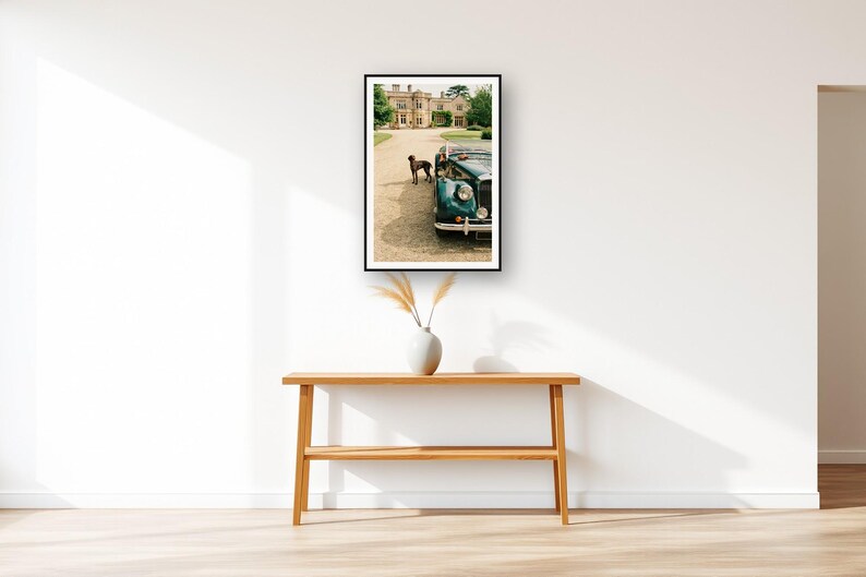 German Shorthaired Pointer Wall Art art print displayed above an entry console table