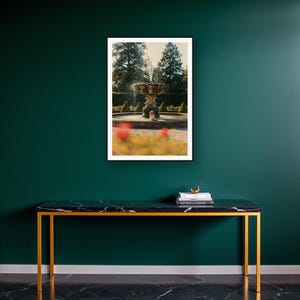 Cavalier Spaniel Wall Art art print on a brass and black console vignette