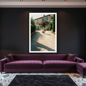 Sled Push Wall Art art print framed in a luxury living room
