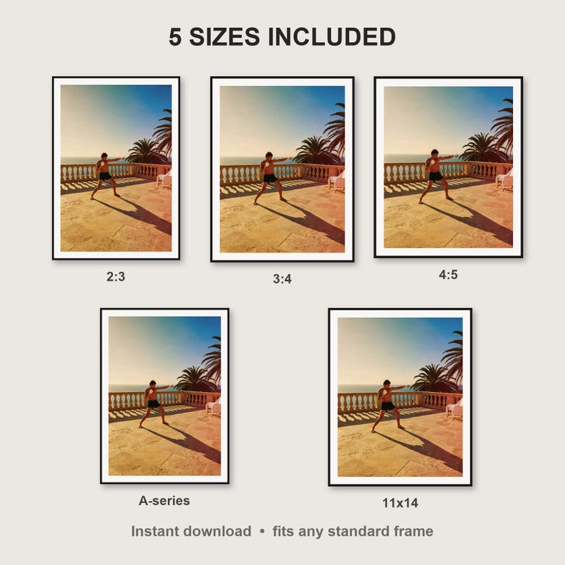 Boxing Wall Art print size chart - 5 ratios included: 2:3, 3:4, 4:5, 11x14, ISO A
