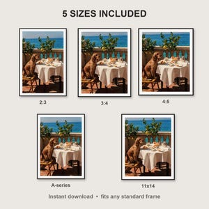 Cocker Spaniel Wall Art print size chart - 5 ratios included: 2:3, 3:4, 4:5, 11x14, ISO A