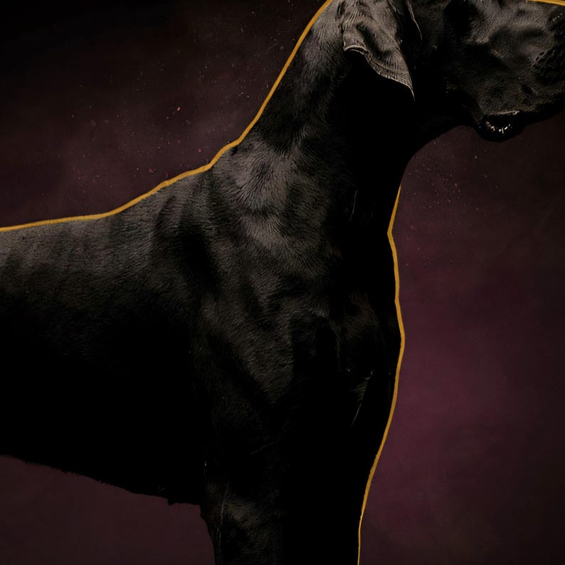 Close-up detail of Great Dane Wall Art art print