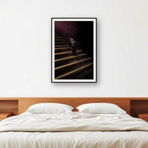 Black Panther Wall Art | Brass Staircase Print | Animal Decor (Digital Download) image 2