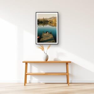 Border Collie Wall Art art print displayed above an entry console table