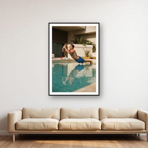 Vintage Poolside Fitness Print | Retro Villa Wall Art (Digital Download) image 1