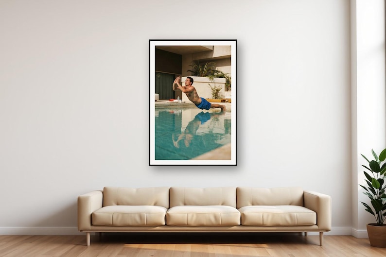 Vintage Poolside Fitness Print | Retro Villa Wall Art (Digital Download) image 1