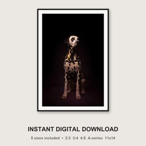 Dalmatiner-Print | Messingrandleuchte, schwarz-goldene Hunde-Deko (Digitaler Download) Bild 3