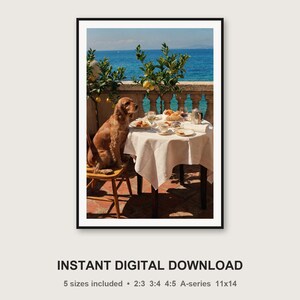 Cocker Spaniel Terrace Breakfast Print | Vintage Riviera Dog Photography (Digital Download) image 3