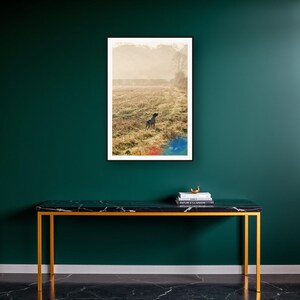 English Pointer Wall Art art print on a brass and black console vignette