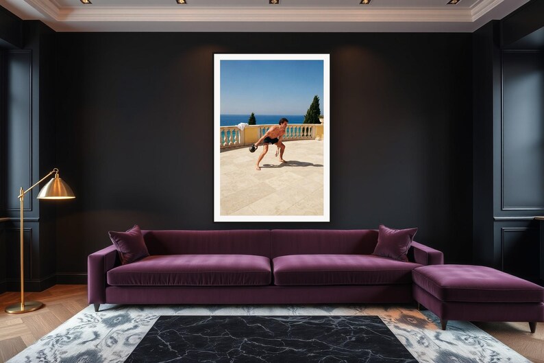 Kettlebell Wall Art art print framed in a luxury living room
