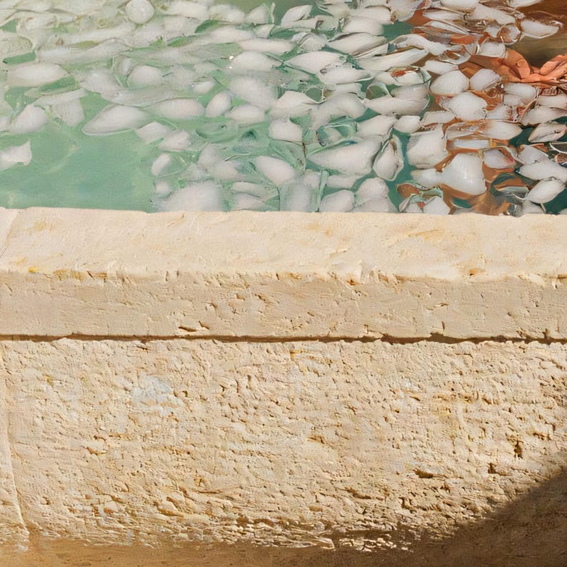Close-up detail of Ice Bath Wall Art art print