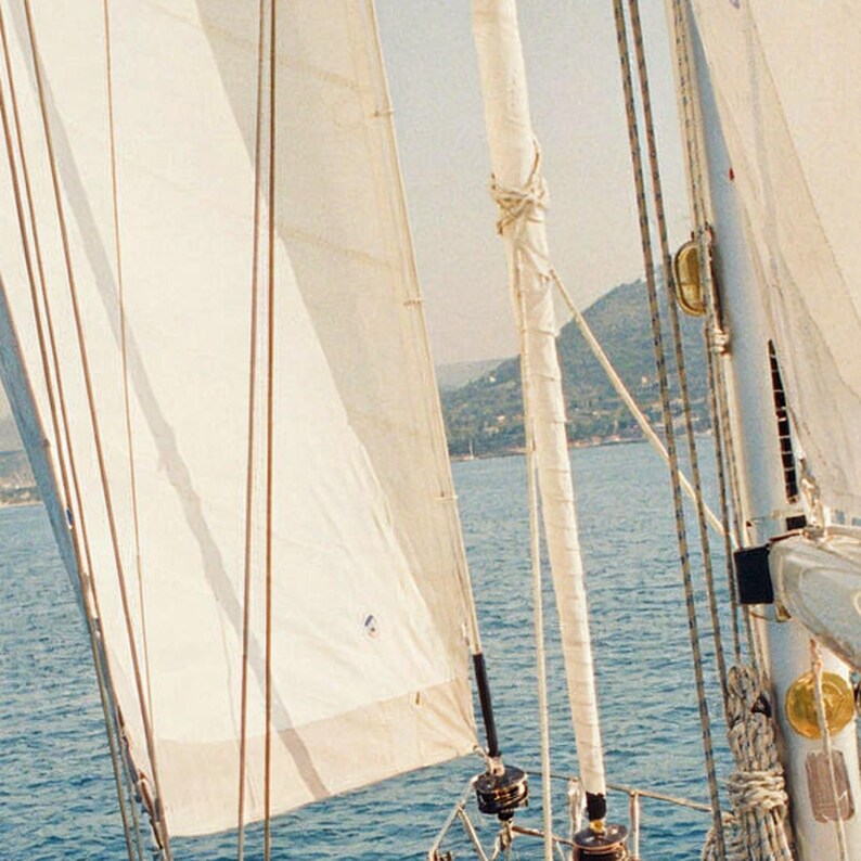 Lámina con diseño de Golden Retriever en un velero / Fotografía náutica vintage de perros (Descarga digital) imagen 4