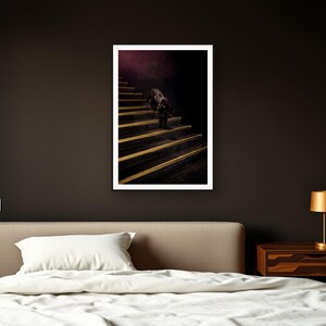 Black Panther Wall Art art print framed in a dark luxury bedroom