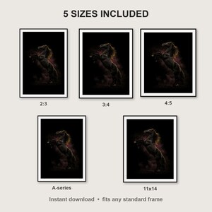Black Stallion Wall Art print size chart - 5 ratios included: 2:3, 3:4, 4:5, 11x14, ISO A