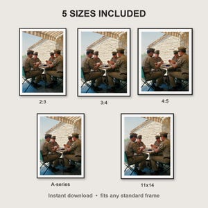 Military Wall Art print size chart - 5 ratios included: 2:3, 3:4, 4:5, 11x14, ISO A