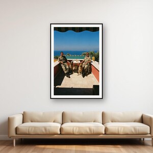 Lámina Riviera con imágenes de adiestradores de perros militares / Decoración vintage para terraza con pastores alemanes (descarga digital) imagen 1