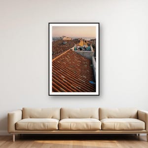 Lámina vintage para azotea / Pastor alemán, vista al mar, decoración mediterránea (descarga digital) imagen 1