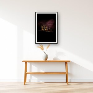 Alchemy Wall Art art print displayed above an entry console table