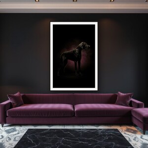 Great Dane Wall Art II art print framed in a luxury living room