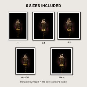 Falcon Wall Art print size chart - 5 ratios included: 2:3, 3:4, 4:5, 11x14, ISO A