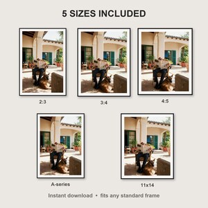 Belgian Malinois Wall Art print size chart - 5 ratios included: 2:3, 3:4, 4:5, 11x14, ISO A