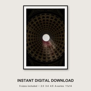 Barokke messing koepelprint | Donkere luxe kathedraalplafondkunst (digitale download) afbeelding 3