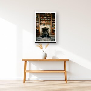 Black Labrador Wall Art art print displayed above an entry console table
