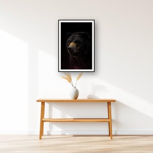 Bear Wall Art II art print displayed above an entry console table
