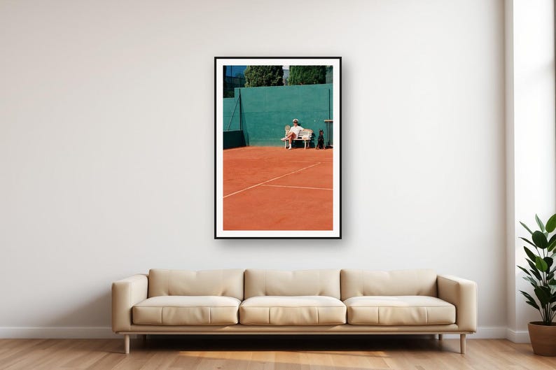 Doberman Tennis Print | Vintage Officer Courtside Photo (Digital Download) image 1
